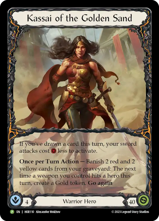 Kassai of the Golden Sand (Rainbow Foil) [HER110] (Promo)  Rainbow Foil | Good Games North