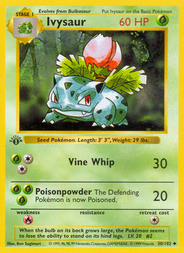 Ivysaur (30/102) (Shadowless) [Base Set 1st Edition] | Good Games North