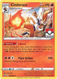 Cinderace (034/202) (League Promo) [Sword & Shield: Base Set] | Good Games North