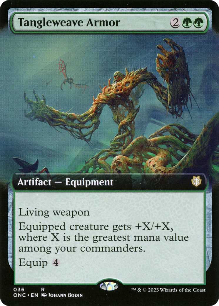 Tangleweave Armor (Extended Art) [Phyrexia: All Will Be One Commander] | Good Games North