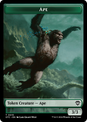 Ape // Shark Double-Sided Token [Outlaws of Thunder Junction Commander Tokens] | Good Games North