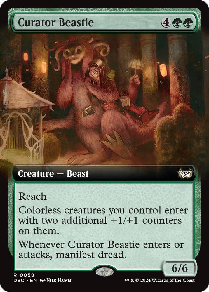 Curator Beastie Extended Art (Commander: Duskmourn: House of Horror)  | Good Games North
