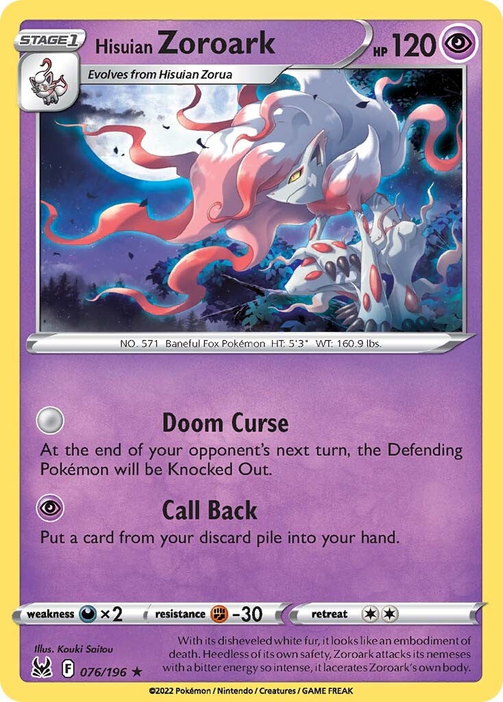 Hisuian Zoroark (076/196) [Sword & Shield: Lost Origin] | Good Games North