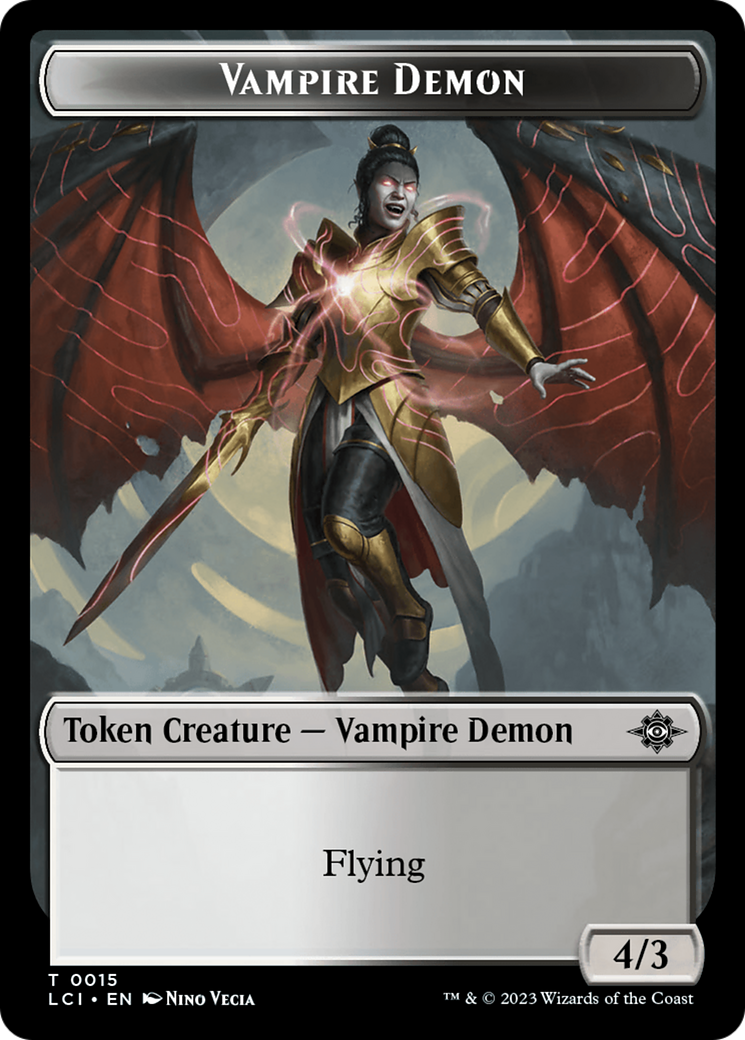 Fungus Dinosaur // Vampire Demon Double-Sided Token [The Lost Caverns of Ixalan Tokens] | Good Games North
