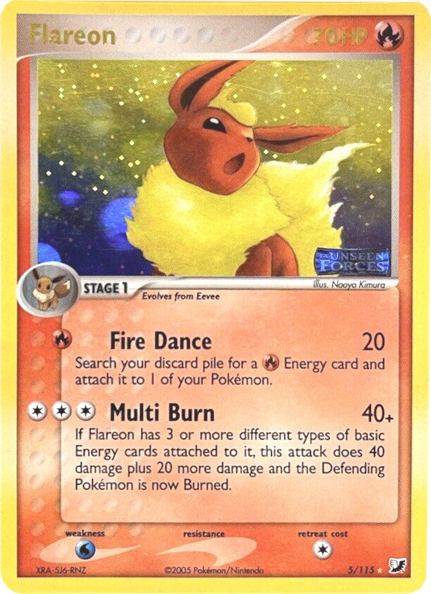 Flareon (5/115) (Stamped) [EX: Unseen Forces] | Good Games North