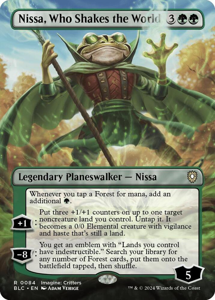 Nissa, Who Shakes the World 84 (Commander: Bloomburrow)  - Borderless | Good Games North