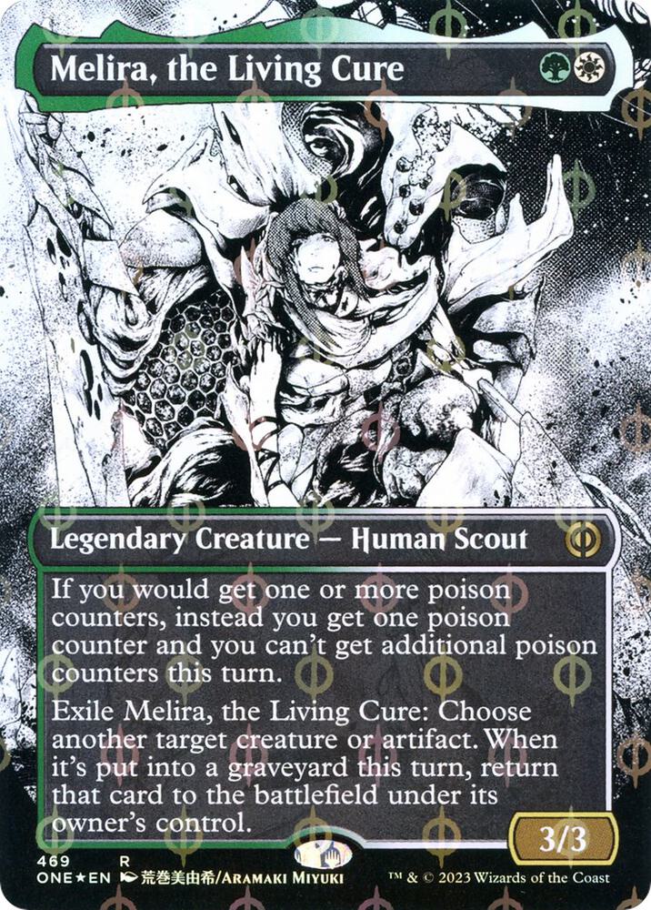 Melira the Living Cure Borderless Step and Compleat Foil (Phyrexia: All Will Be One)  - Foil | Good Games North