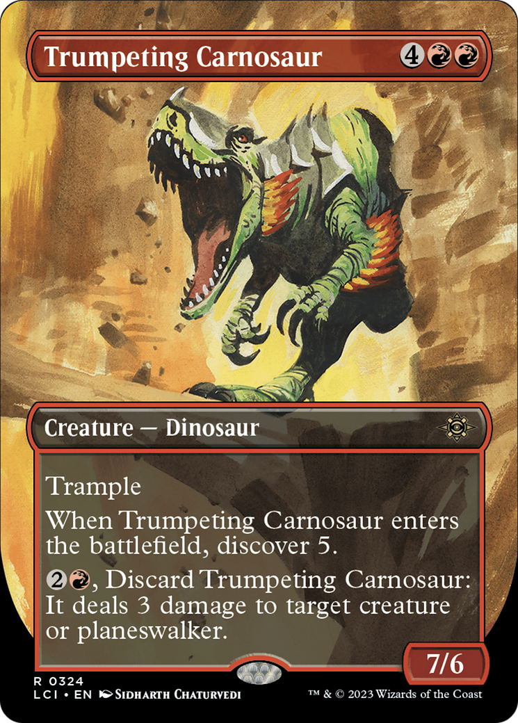 Trumpeting Carnosaur (Borderless) [The Lost Caverns of Ixalan] | Good Games North