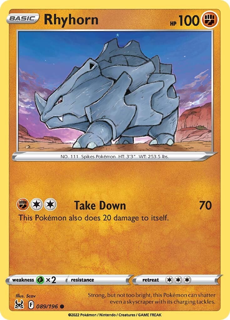 Rhyhorn (089/196) [Sword & Shield: Lost Origin] | Good Games North