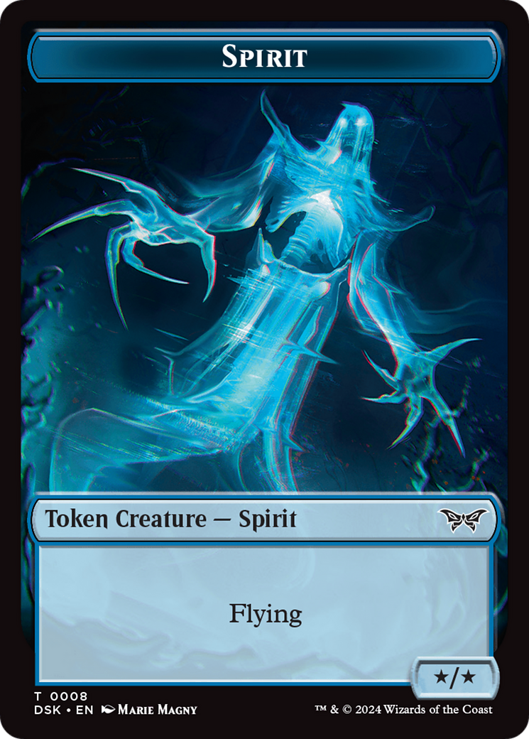 Spirit (0008) // Manifest Double-Sided Token [Duskmourn: House of Horror Tokens] | Good Games North