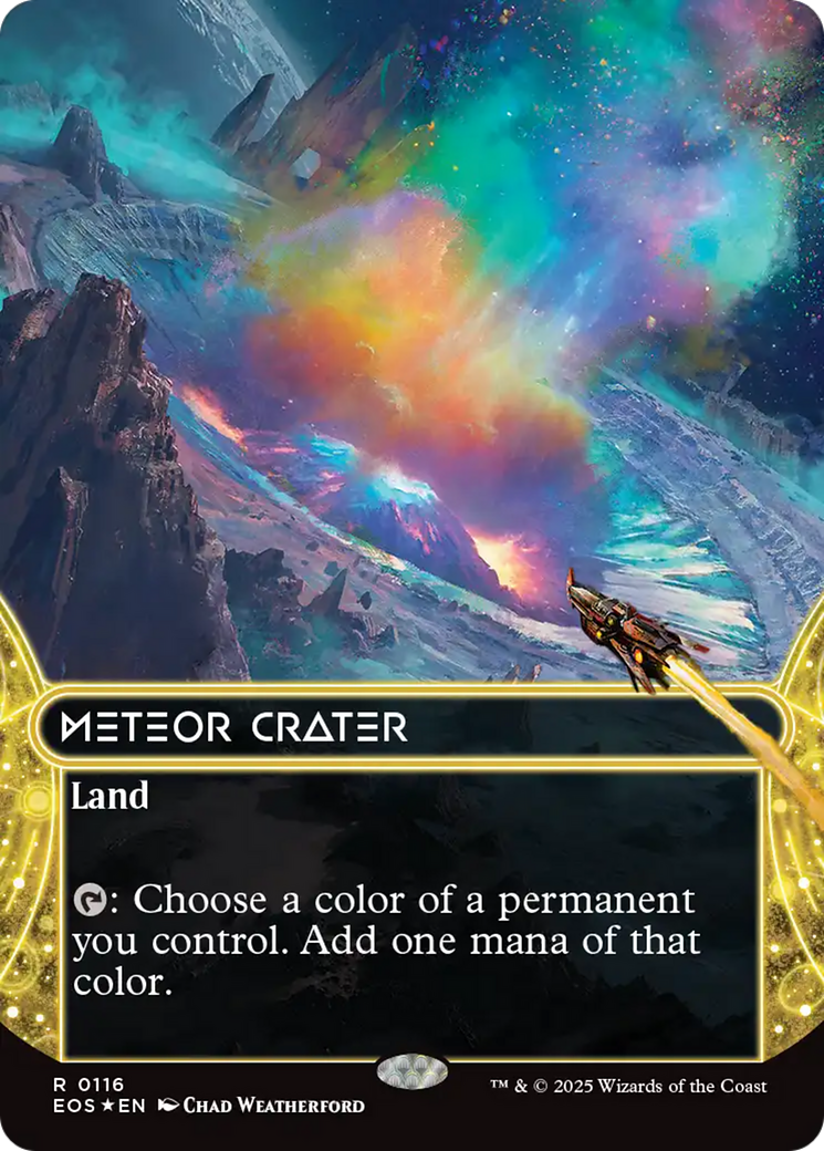 Meteor Crater (0116) (Borderless) (Galaxy Foil) [Edge of Eternities: Stellar Sights] | Good Games North