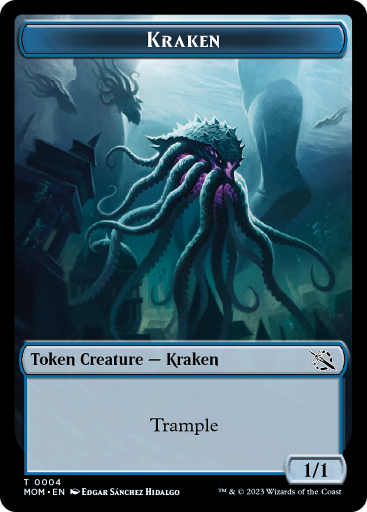 Warrior // Kraken Double-Sided Token [March of the Machine Tokens] | Good Games North