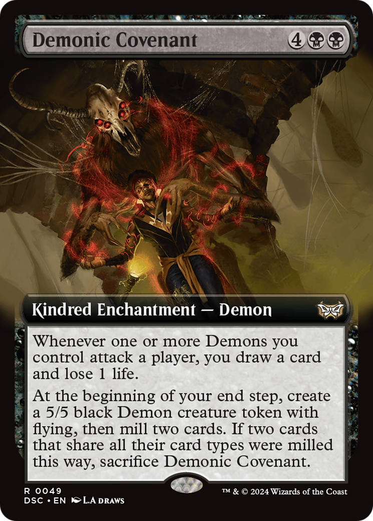 Demonic Covenant (Extended Art) [Duskmourn: House of Horror Commander] | Good Games North