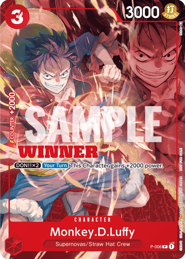 Monkey.D.Luffy (P-006) (Winner Pack Vol. 1) [One Piece Promotion Cards] | Good Games North