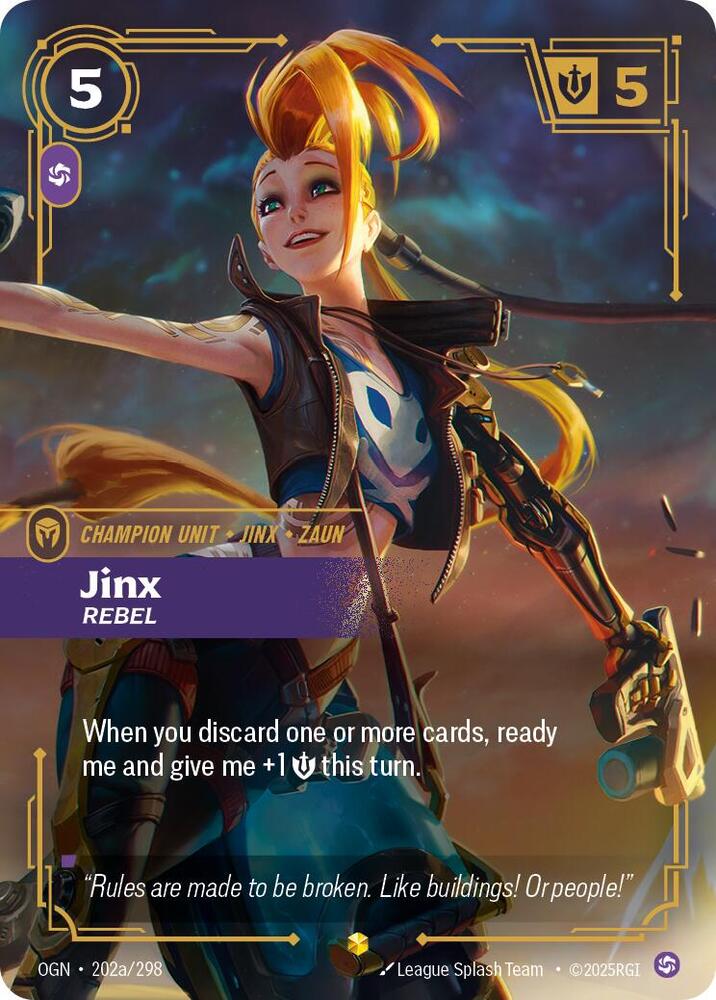 Jinx Rebel Alternate Art (Origins)  - Foil | Good Games North