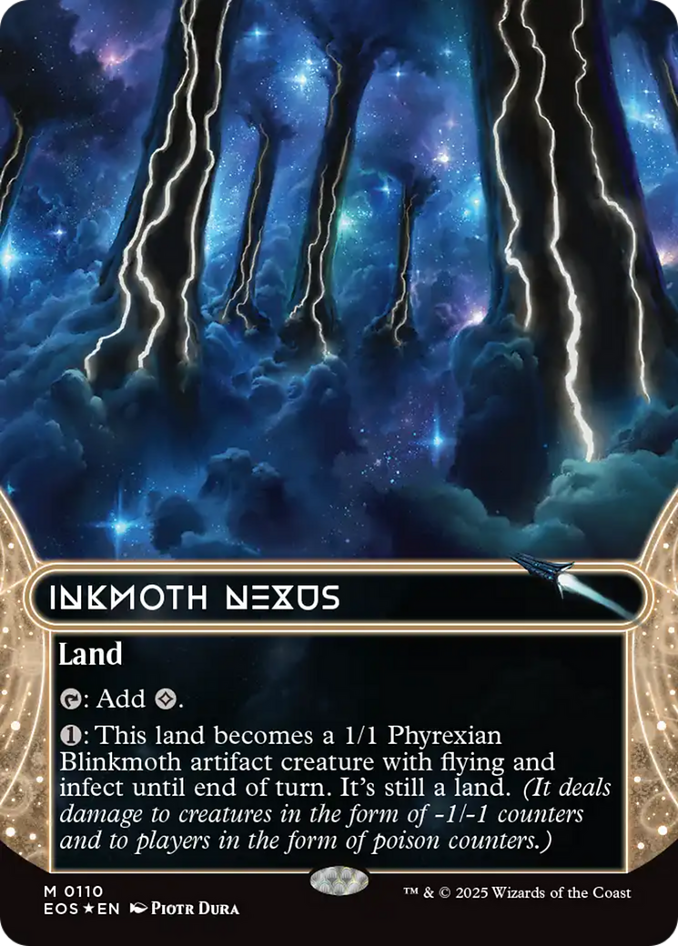 Inkmoth Nexus (0110) (Borderless) (Galaxy Foil) [Edge of Eternities: Stellar Sights] | Good Games North