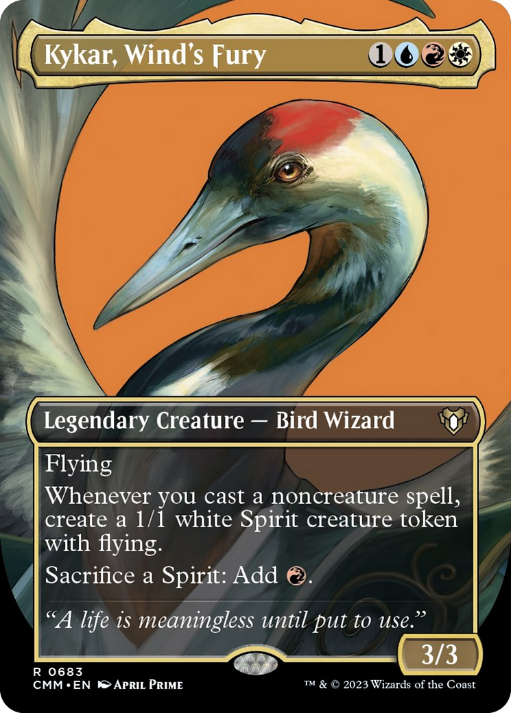 Kykar, Wind's Fury (Borderless Profile) [Commander Masters] | Good Games North