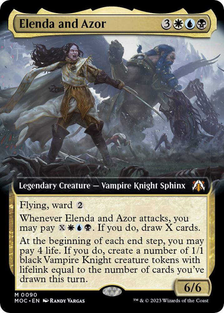 Elenda and Azor 90/444 (Commander: March of the Machine)  - Extended Art Foil | Good Games North