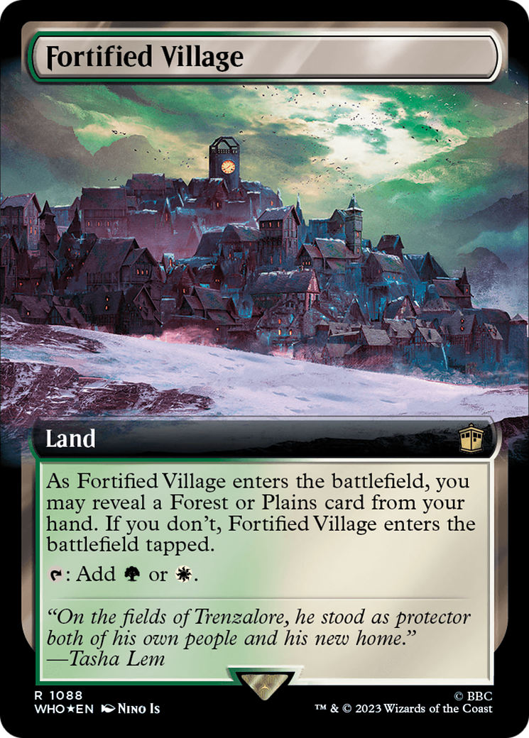 Fortified Village (Extended Art) (Surge Foil) [Doctor Who] | Good Games North