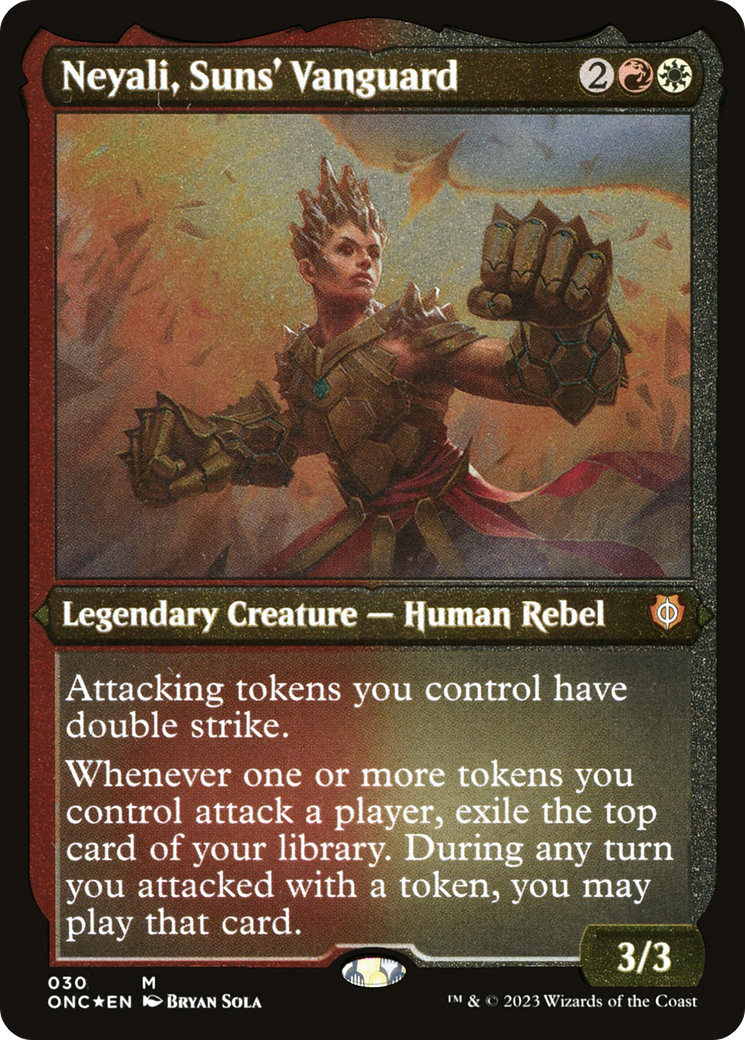 Neyali, Suns' Vanguard (Foil Etched) (Display Commander) [Phyrexia: All Will Be One Commander] | Good Games North