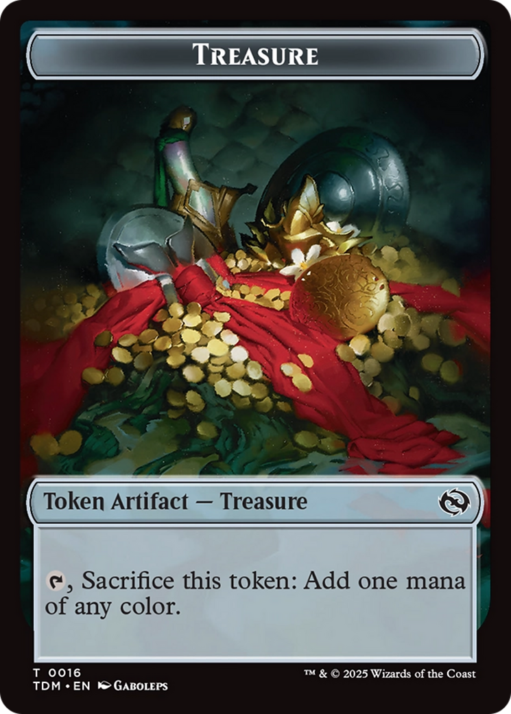 Elephant // Treasure Double-Sided Token [Tarkir: Dragonstorm Tokens] | Good Games North
