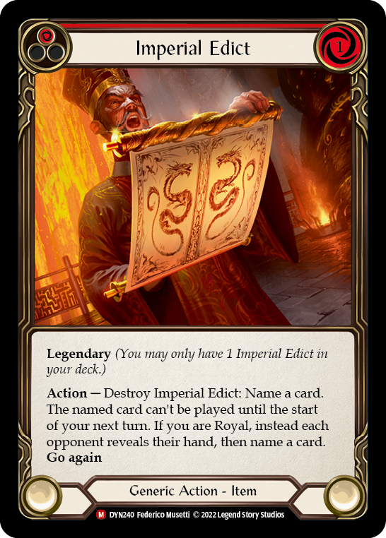 Imperial Edict [DYN240] (Dynasty)  Cold Foil | Good Games North