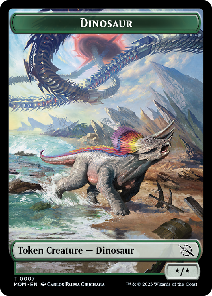 Treasure (21) // Dinosaur Double-Sided Token [March of the Machine Tokens] | Good Games North