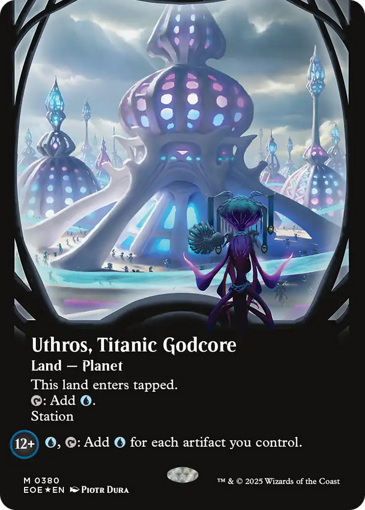 Uthros, Titanic Godcore (Borderless) (Galaxy Foil) [Edge of Eternities] | Good Games North