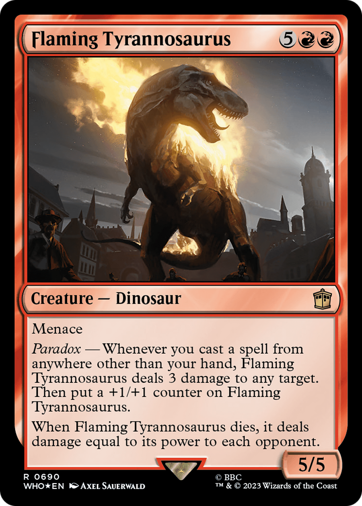 Flaming Tyrannosaurus (Surge Foil) [Doctor Who] | Good Games North