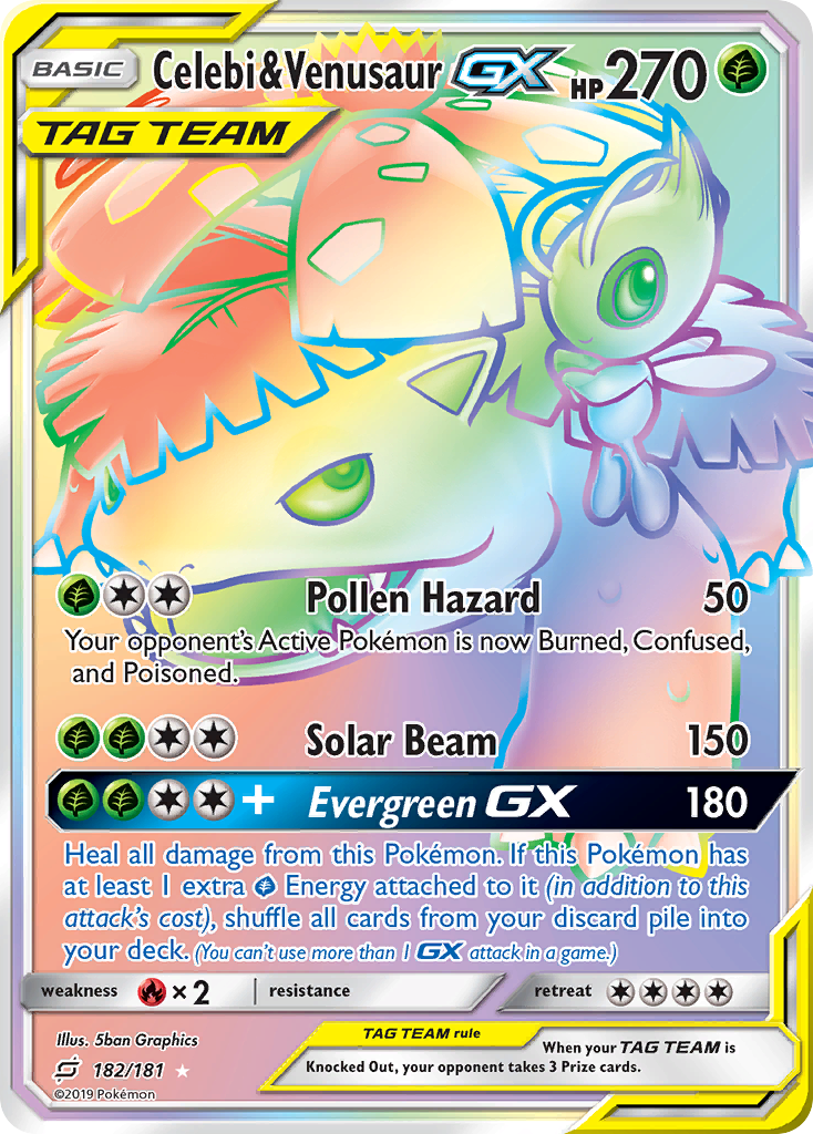 Celebi & Venusaur GX (182/181) [Sun & Moon: Team Up] | Good Games North