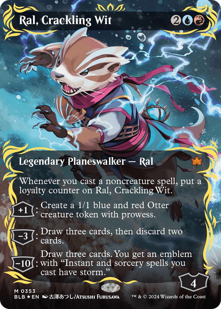 Ral, Crackling Wit (Borderless) (Raised Foil) [Bloomburrow] | Good Games North
