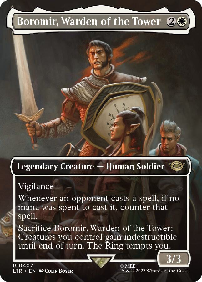 Boromir, Warden of the Tower 407 (Universes Beyond: The Lord of the Rings: Tales of Middle-earth)  - Borderless Foil | Good Games North