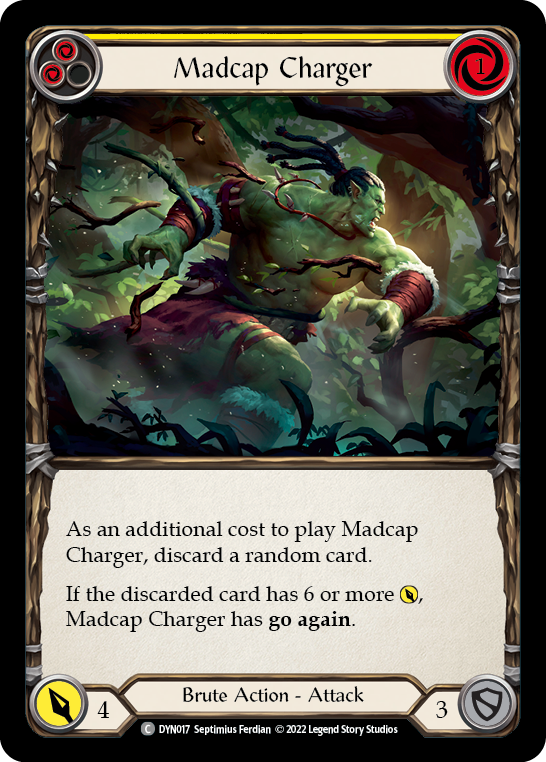 Madcap Charger (Yellow) [DYN017] (Dynasty)  Rainbow Foil | Good Games North
