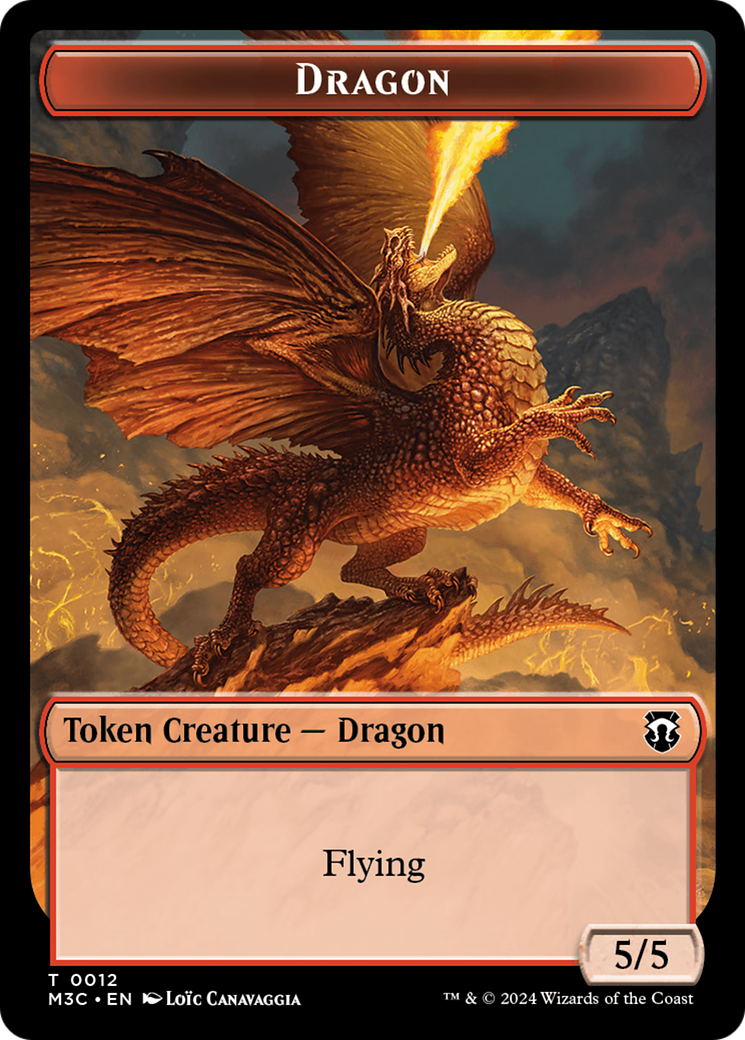 Dragon (Ripple Foil) // Treasure Double-Sided Token [Modern Horizons 3 Commander Tokens] | Good Games North