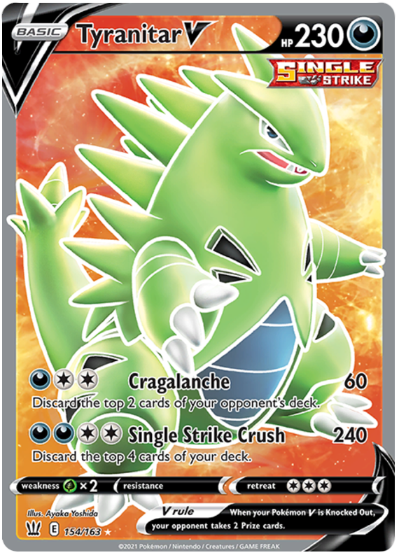 Tyranitar V (154/163) [Sword & Shield: Battle Styles] | Good Games North