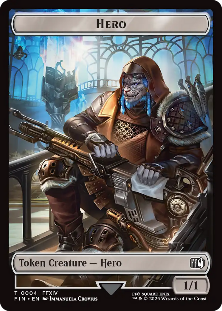 Bird // Hero (0004) Double Sided Token [FINAL FANTASY Commander Tokens] | Good Games North
