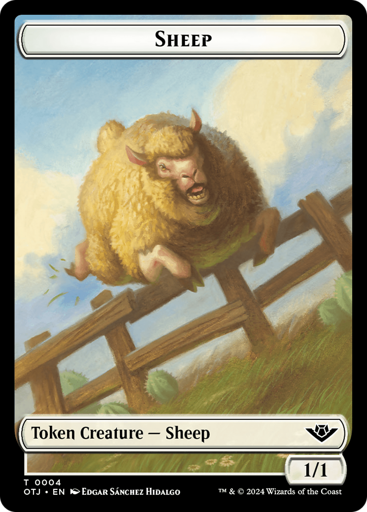 Treasure // Sheep Double-Sided Token [Outlaws of Thunder Junction Tokens] | Good Games North