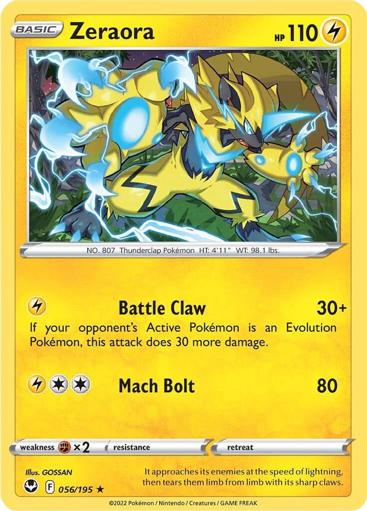 Zeraora (056/195) [Sword & Shield: Silver Tempest] | Good Games North