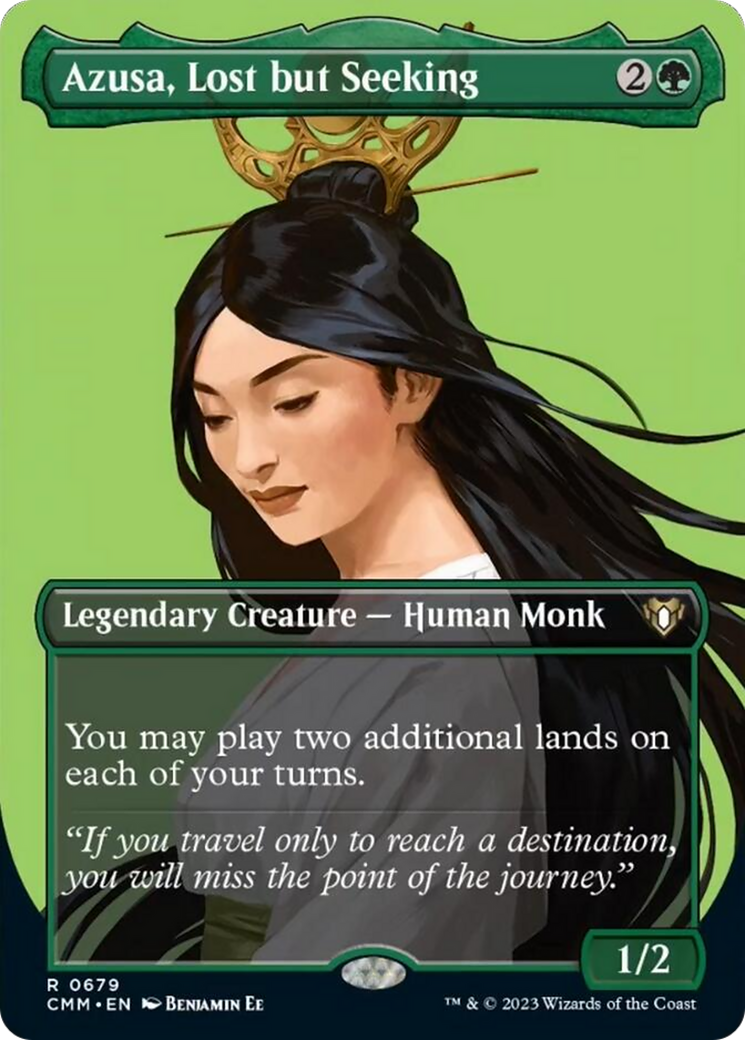 Azusa, Lost but Seeking (Borderless Profile) [Commander Masters] | Good Games North