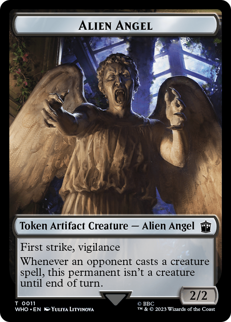 Alien Angel // Cyberman Double-Sided Token [Doctor Who Tokens] | Good Games North