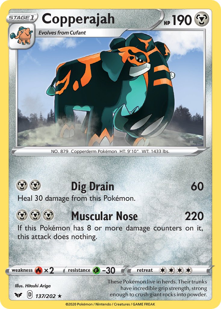 Copperajah (137/202) (GameStop Exclusive) (Blister Exclusive) [Sword & Shield: Base Set] | Good Games North