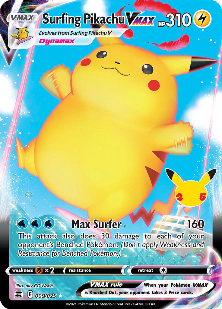Surfing Pikachu VMAX (009/025) [Celebrations: 25th Anniversary] | Good Games North