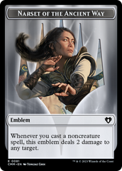 Narset of the Ancient Way Emblem // Wizard Double-Sided Token [Commander Masters Tokens] | Good Games North