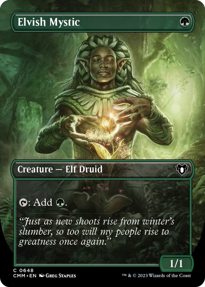 Elvish Mystic Borderless (Commander Masters)  | Good Games North