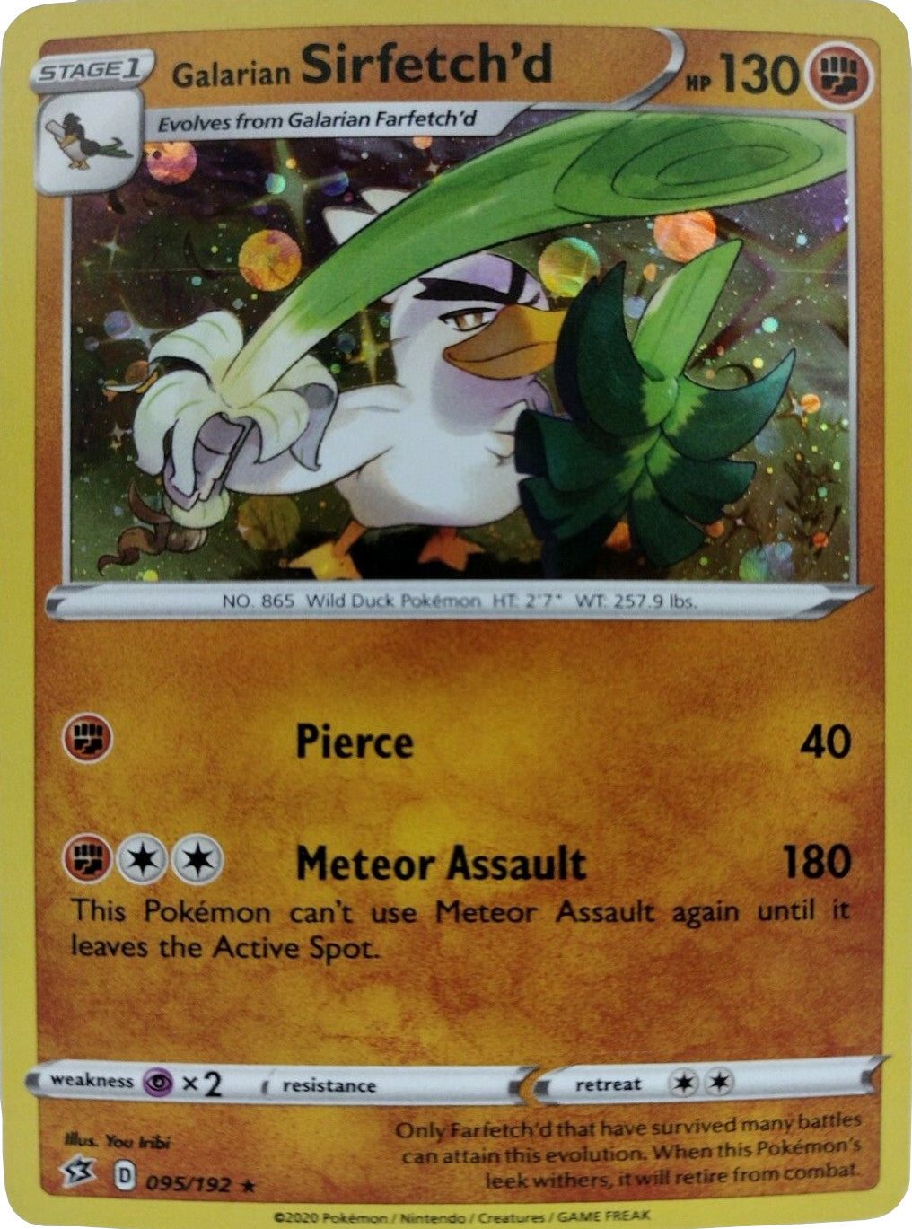 Galarian Sirfetch'd (095/192) (Cosmos Holo) [Sword & Shield: Rebel Clash] | Good Games North