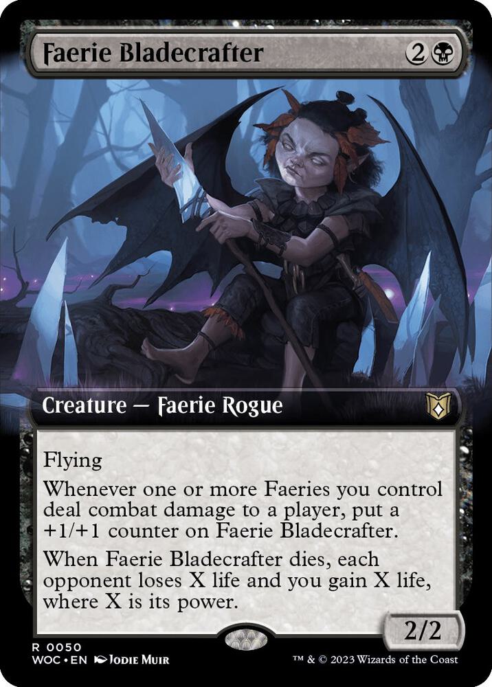Faerie Bladecrafter Extended Art (Commander: Wilds of Eldraine)  | Good Games North