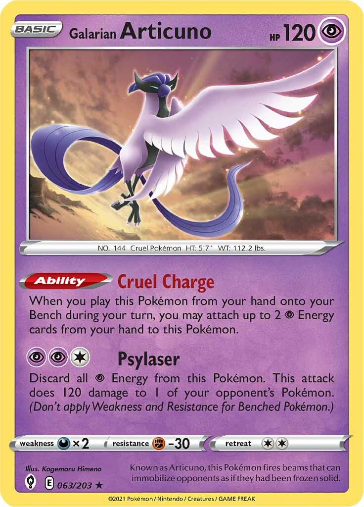 Galarian Articuno (063/203) (Theme Deck Exclusive) [Sword & Shield: Evolving Skies] | Good Games North