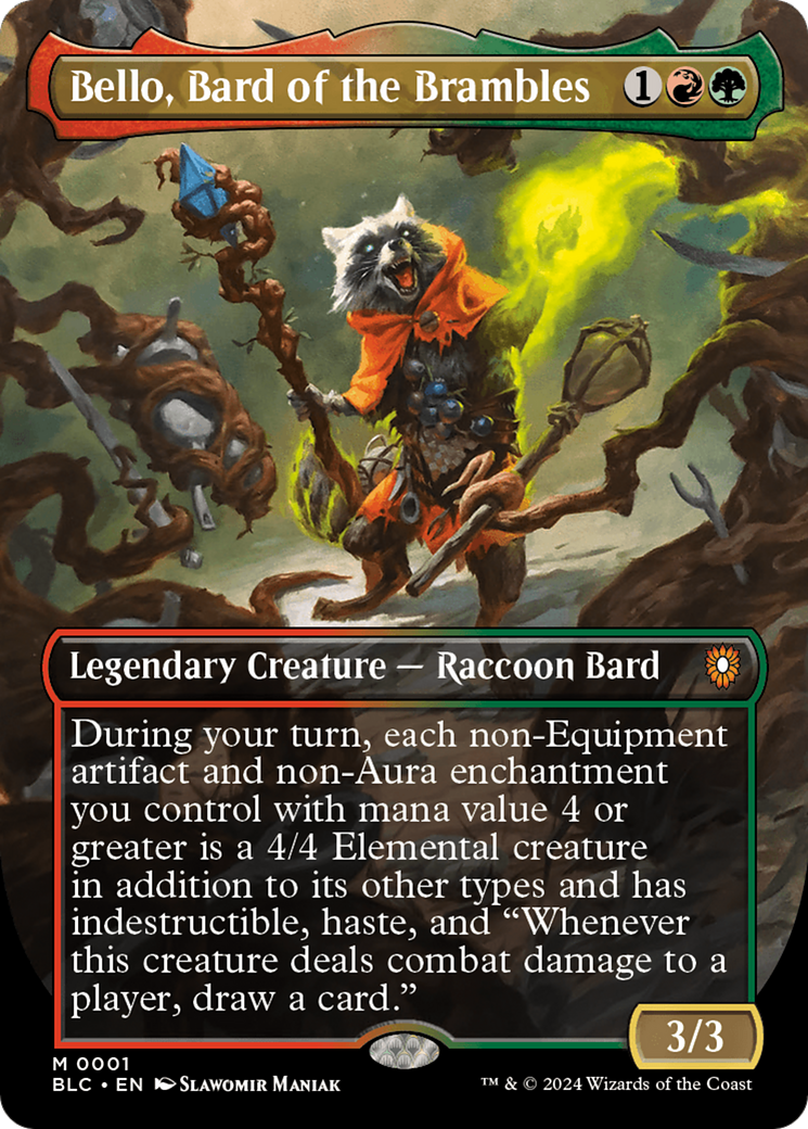 Bello, Bard of the Brambles (Borderless) [Bloomburrow Commander] | Good Games North