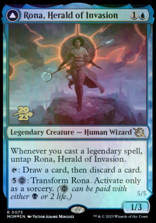 Rona, Herald of Invasion // Rona, Tolarian Obliterator [March of the Machine Prerelease Promos] | Good Games North