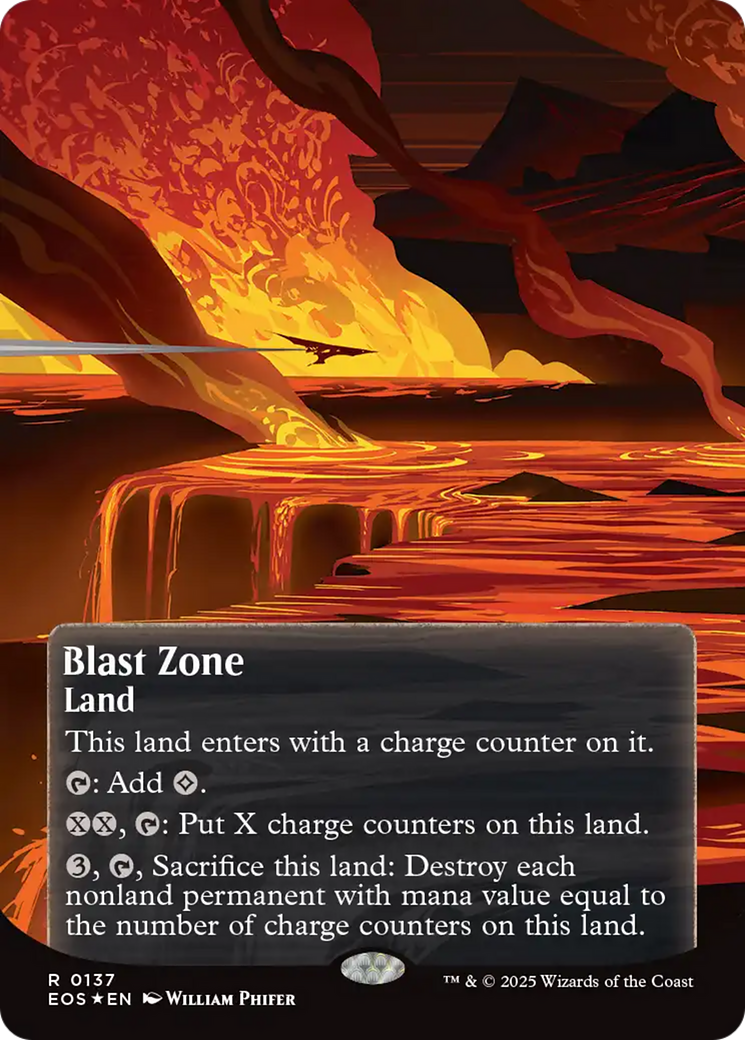Blast Zone (0137) (Borderless) (Galaxy Foil) [Edge of Eternities: Stellar Sights] | Good Games North